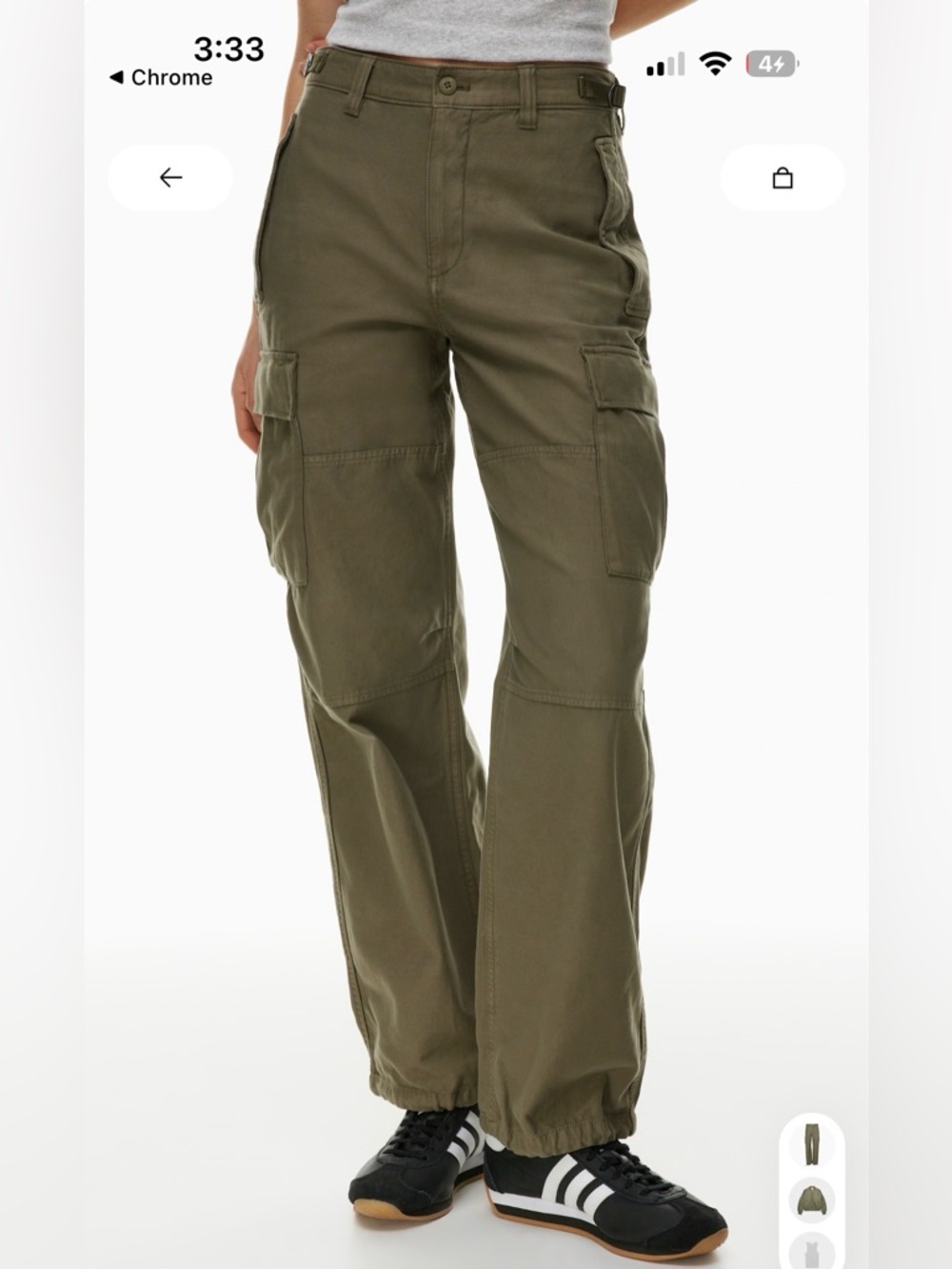 TNA New Supply GD Army Green Wide-Leg Cargo Pants